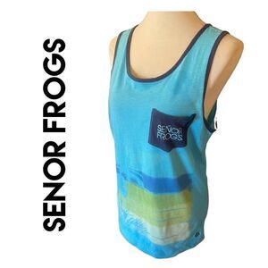 Senor Frog Sleeveless Turquoise Tank Top Size